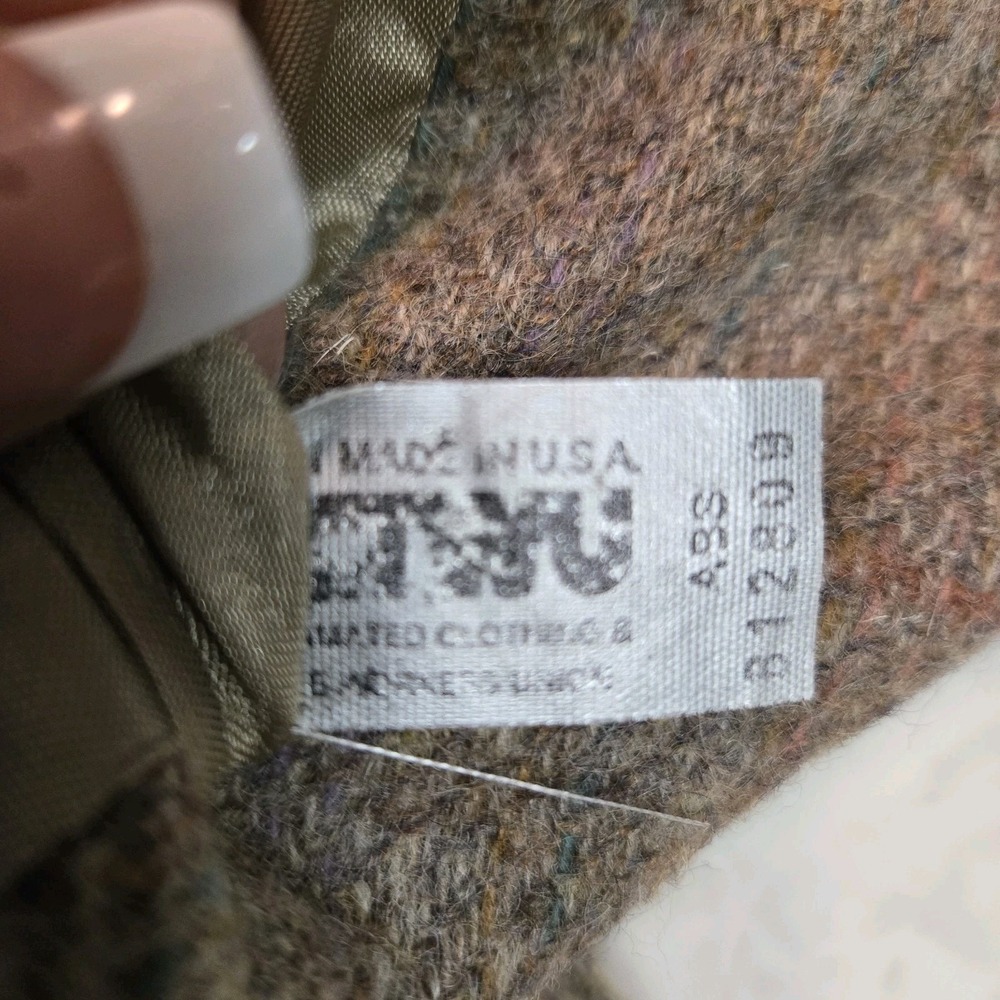 Vintage L.L. Bean Beige Wool Tweed Blazer Tailored Preppy Jacket Made in USA - Picture 9 of 9